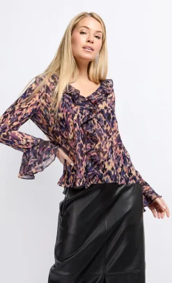 Little Mistress Tops<Animal Print Frill Top