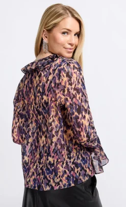 Little Mistress Tops<Animal Print Frill Top