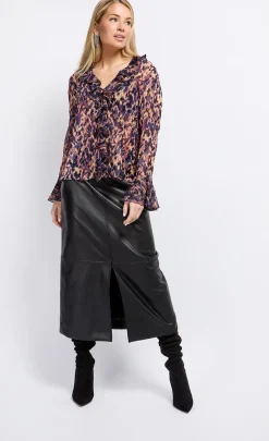 Little Mistress Tops<Animal Print Frill Top