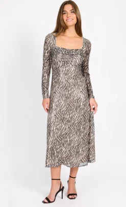 Little Mistress Dresses | Midi Dresses<Animal Sequin Print Midaxi Dress