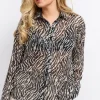 Little Mistress Tops<Animal Sequin Print Shirt
