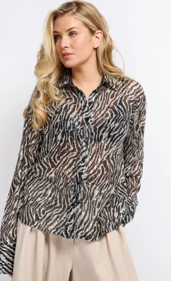 Little Mistress Tops<Animal Sequin Print Shirt