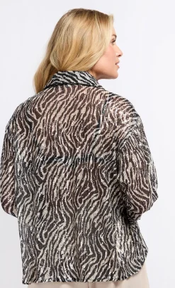 Little Mistress Tops<Animal Sequin Print Shirt