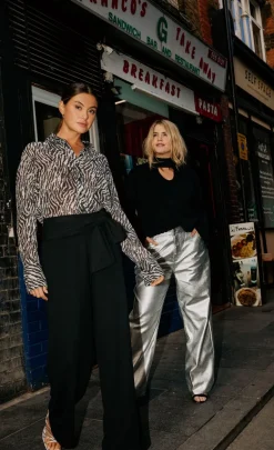 Little Mistress Tops<Animal Sequin Print Shirt