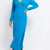 Little Mistress Office Fashion | Race Day Edit<Azure Knit Midaxi Dress