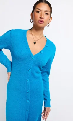 Little Mistress Office Fashion | Race Day Edit<Azure Knit Midaxi Dress