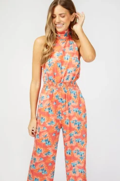 Little Mistress Jumpsuits & Playsuits | Race Day Edit<Barton Floral Print Halterneck Jumpsuit