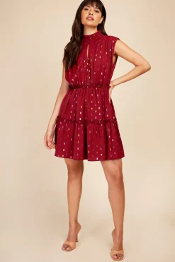 Little Mistress Dresses | Race Day Edit<Berry Rainbow Foil Tie Mini Dress