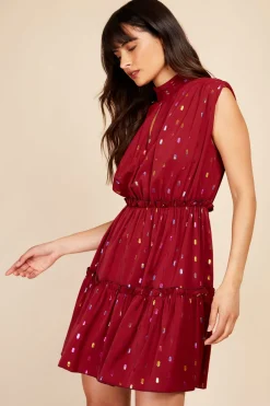 Little Mistress Dresses | Race Day Edit<Berry Rainbow Foil Tie Mini Dress