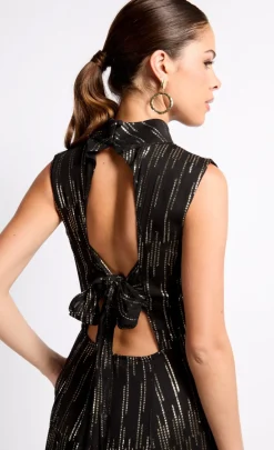 Little Mistress Dresses | Midi Dresses<and Gold Tie Back Midi Dress