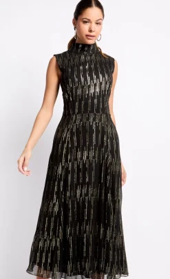 Little Mistress Dresses | Midi Dresses<and Gold Tie Back Midi Dress