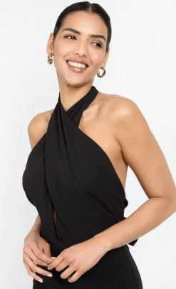 Little Mistress Chloe Lewis Collection | Jumpsuits & Playsuits<Bow Back Halter Jumpsuit by Chloe Lewis