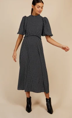 Little Mistress Dresses | Midi Dresses<Dart Print Puff Sleeve Midaxi Dress