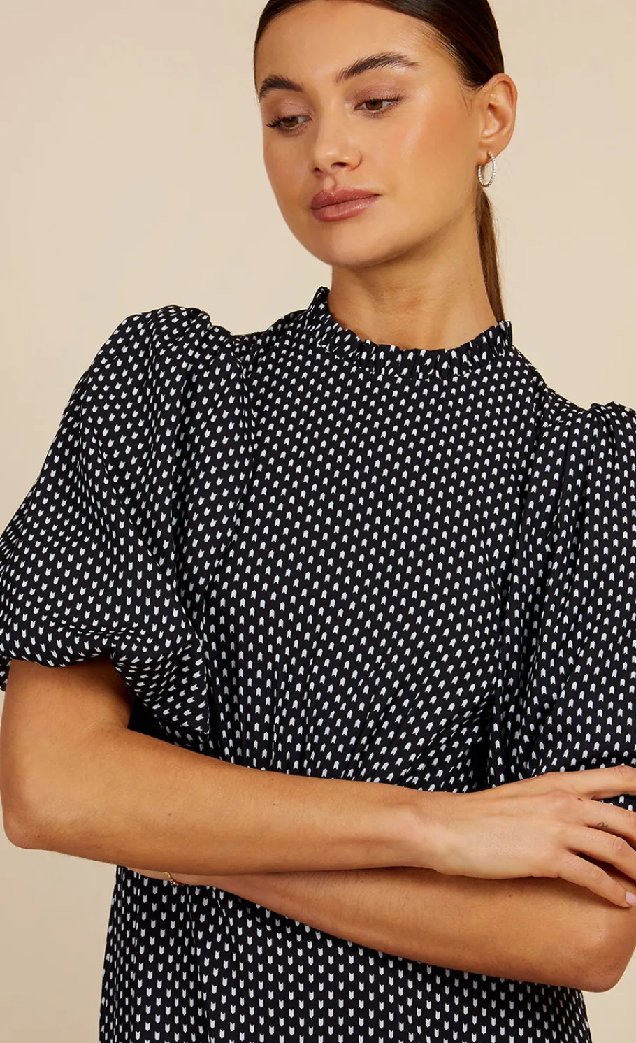 Little Mistress Dresses | Midi Dresses<Dart Print Puff Sleeve Midaxi Dress