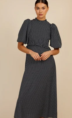 Little Mistress Dresses | Midi Dresses<Dart Print Puff Sleeve Midaxi Dress