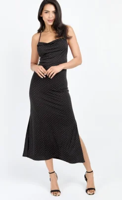 Little Mistress Chloe Lewis Collection | Dresses<Embellished Slinky Cowl Neck Midi Dress by Chloe Lewis