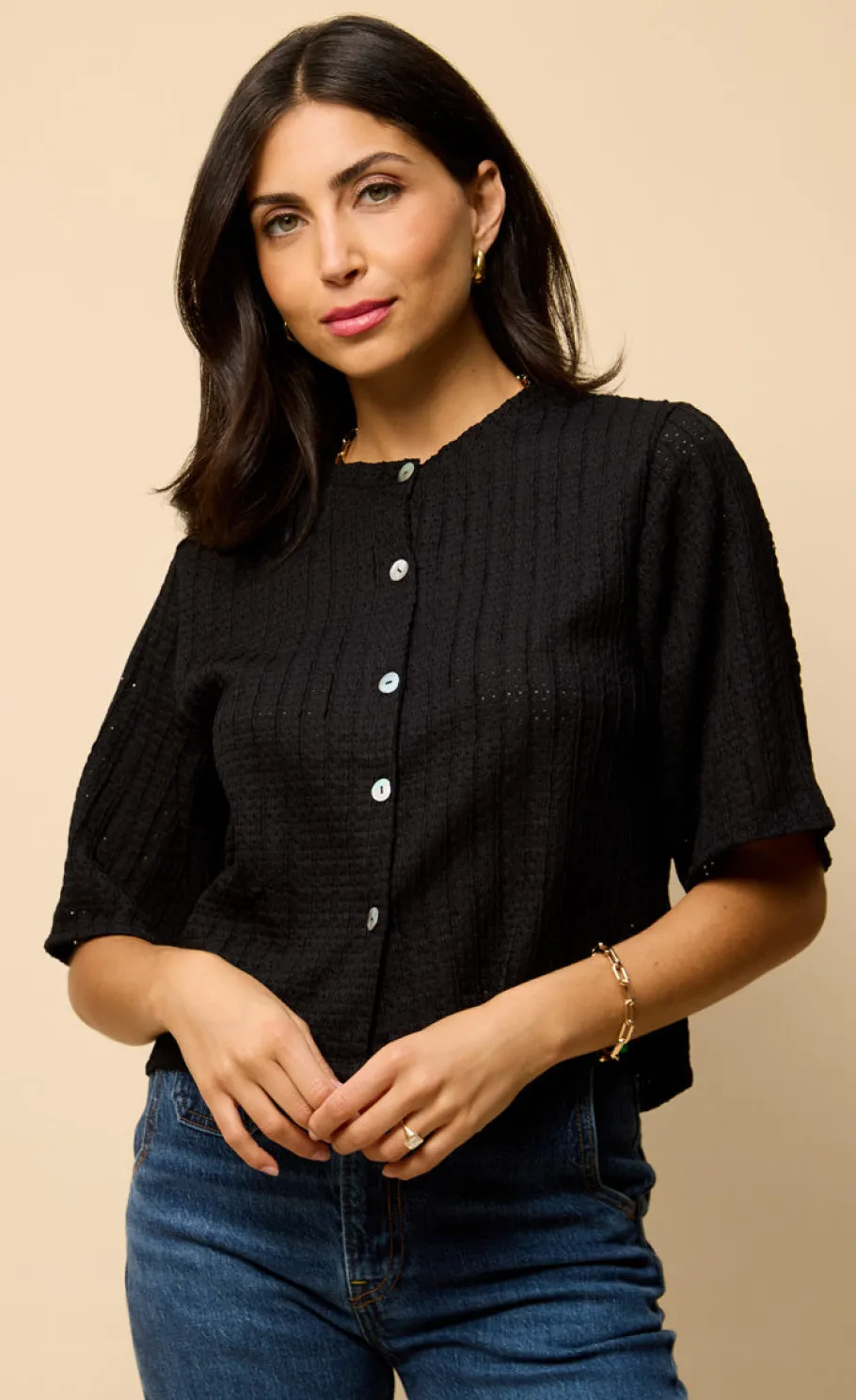 Little Mistress Tops | Knitwear<Knitted Button Down Top