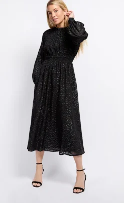 Little Mistress Dresses | Midi Dresses<Metallic Texture Midaxi Dress