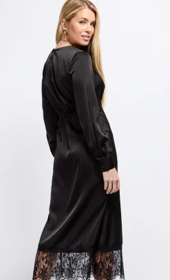 Little Mistress Dresses | Midi Dresses<Satin and Lace Midaxi Dress