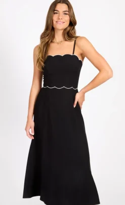 Little Mistress Dresses | Race Day Edit<Scallop Midaxi Dress With Linen