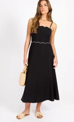 Little Mistress Dresses | Race Day Edit<Scallop Midaxi Dress With Linen