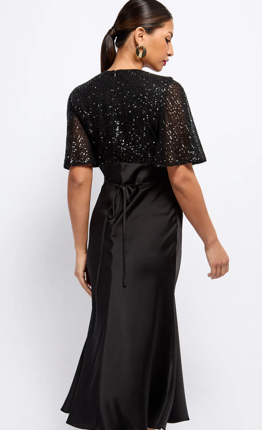Little Mistress Dresses | Midi Dresses<Sequin and Satin Midaxi Dress