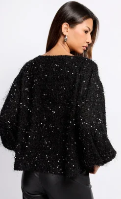 Little Mistress Tops<Sequin Fringe Jumper
