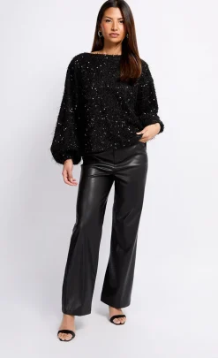 Little Mistress Tops<Sequin Fringe Jumper