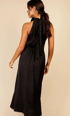 Little Mistress Dresses | Midi Dresses<Spot Print Rosette Midaxi Dress