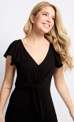 Little Mistress Dresses | Midi Dresses<Texture Tie Detail Midaxi Dress