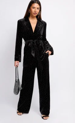 Little Mistress Blazers | Coats & Jackets<Velvet and Silver Diamanté Blazer