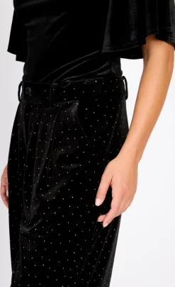 Little Mistress Trousers<Velvet and Silver Diamanté Trousers