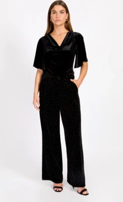 Little Mistress Trousers<Velvet and Silver Diamanté Trousers