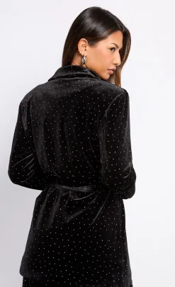 Little Mistress Blazers | Coats & Jackets<Velvet and Silver Diamanté Blazer