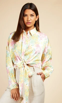 Little Mistress Office Fashion | Summer / Holiday<Blossom Tie Front Shirt