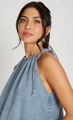 Little Mistress Co-Ords | Summer / Holiday<Denim Halter Neck Top