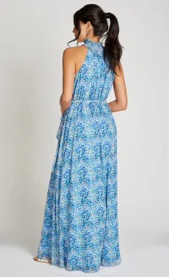 Little Mistress Dresses | Race Day Edit<Blue Print Chiffon Maxi Dress