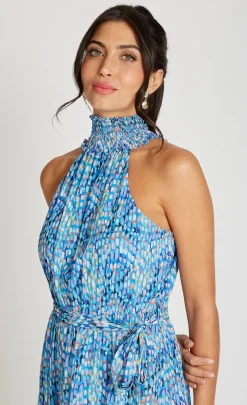 Little Mistress Dresses | Race Day Edit<Blue Print Chiffon Maxi Dress