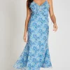 Little Mistress Summer / Holiday | Dresses<Blue Print Chiffon Midaxi Dress