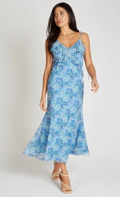 Little Mistress Summer / Holiday | Dresses<Blue Print Chiffon Midaxi Dress