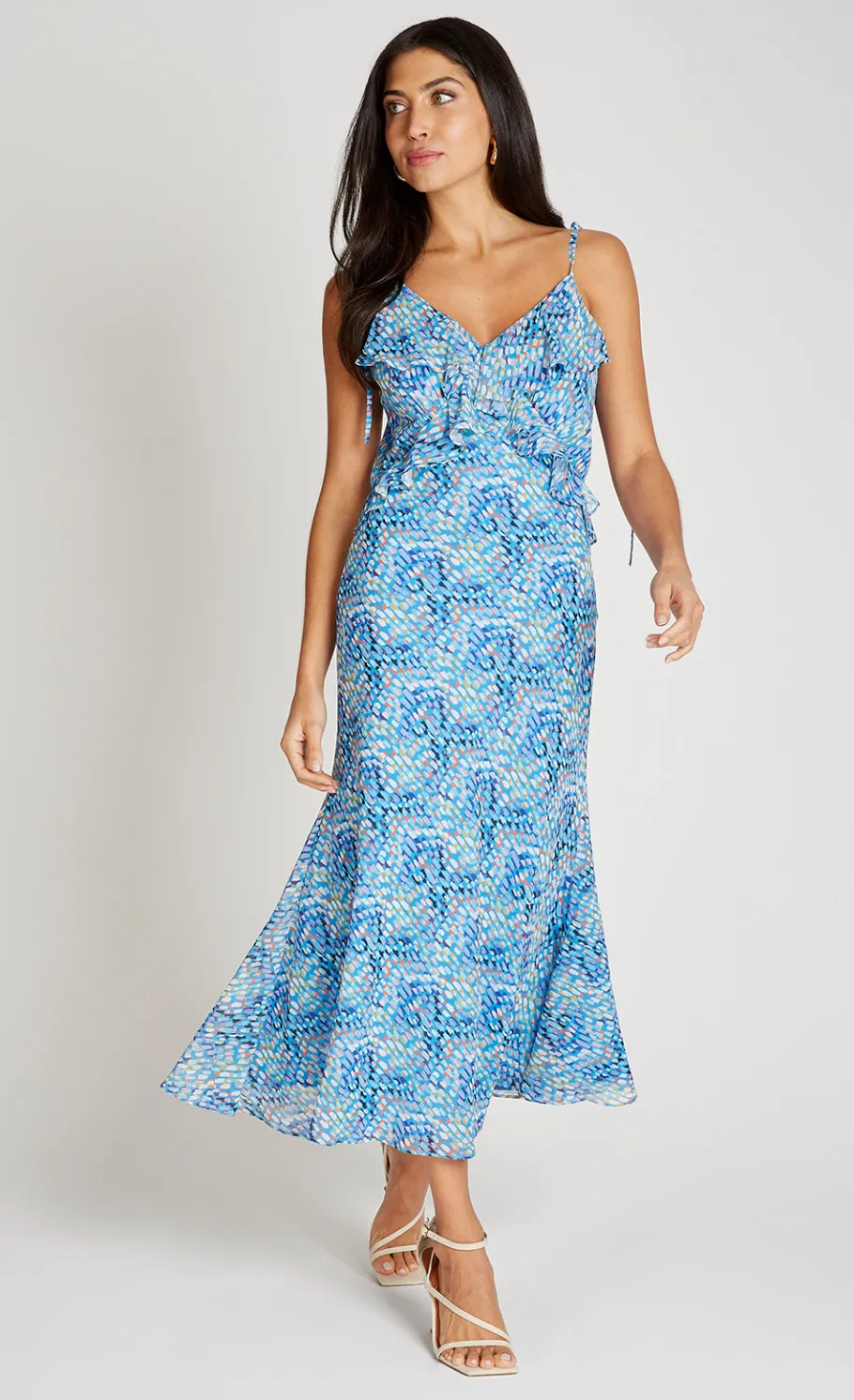 Little Mistress Summer / Holiday | Dresses<Blue Print Chiffon Midaxi Dress