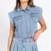Little Mistress Co-Ords | Tops<Sleeveless Denim Waistcoat