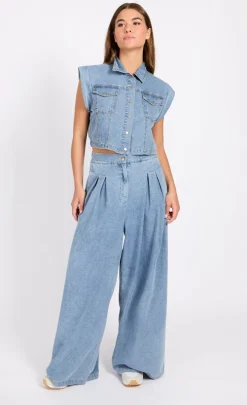 Little Mistress Co-Ords | Tops<Sleeveless Denim Waistcoat