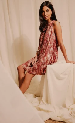 Little Mistress Dresses | Race Day Edit<Blur Print Satin Mini Dress