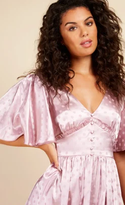 Little Mistress Race Day Edit<Blush Spot Button Detail Maxi Dress