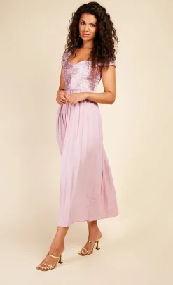 Little Mistress Race Day Edit | Summer / Holiday<Blush Spot Pleated Midaxi Dress