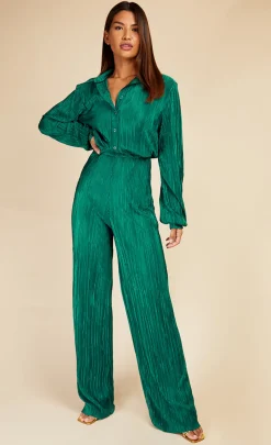 Little Mistress Co-Ords | Office Fashion<Bottle Plisse Trousers