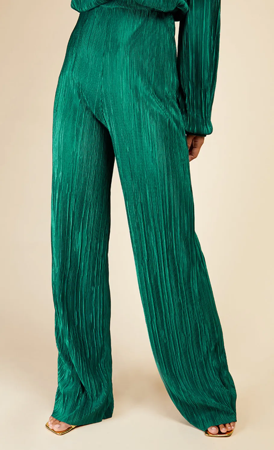 Little Mistress Co-Ords | Office Fashion<Bottle Plisse Trousers