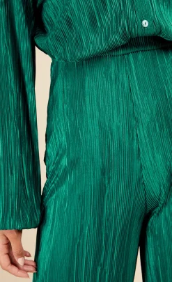 Little Mistress Co-Ords | Office Fashion<Bottle Plisse Trousers