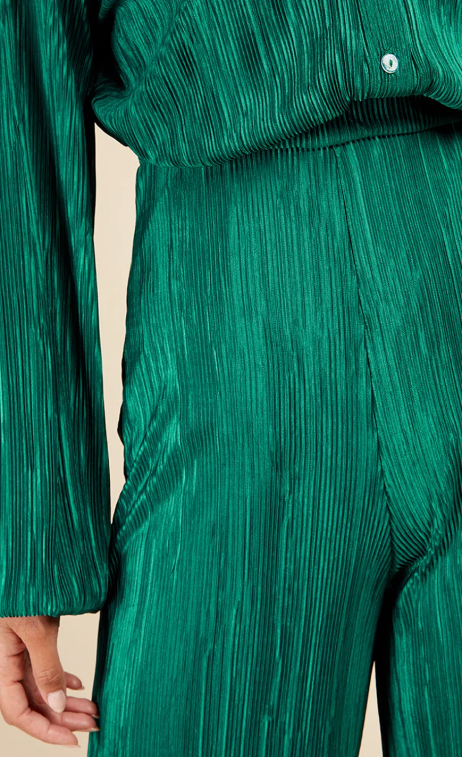 Little Mistress Co-Ords | Office Fashion<Bottle Plisse Trousers